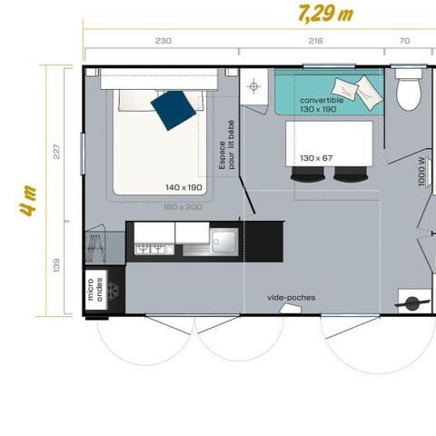 Mobile home 5 persons - RIVIER'A