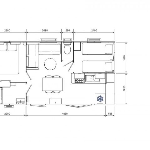 Mobile home 4 persons - Evo