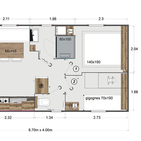 Mobile home 4 persons - EOLIA