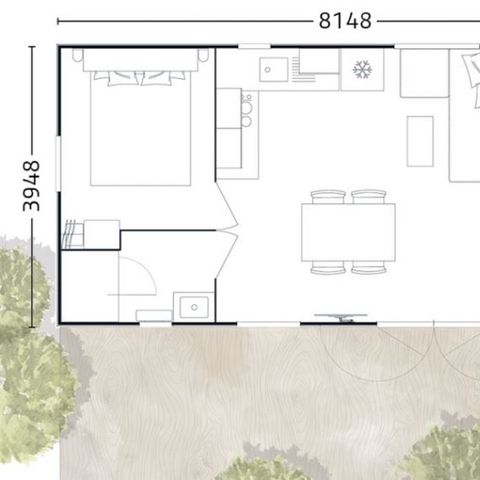 Mobilheim 6 Personen - TOSKANA 2 ZIMMER 4-6PLACES