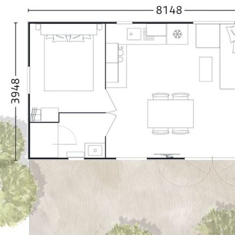 MOBILHOME 6 personnes - TOSCANE 2 CHAMBRES 4-6PLACES