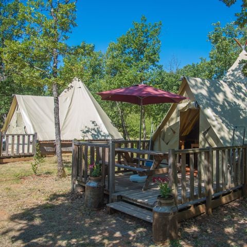 TENTE 4 personnes - Tipi Standard 12m² - 2 chambres (sans sanitaires) + Terrasse