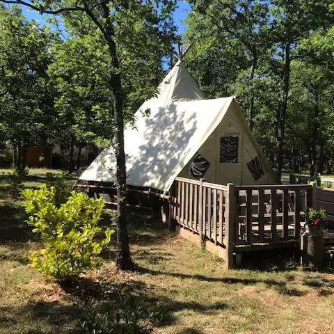 Zelt 4 personen - Tipi Standard 12m² - 2 Zimmer (ohne Sanitäranlagen) + Terrasse