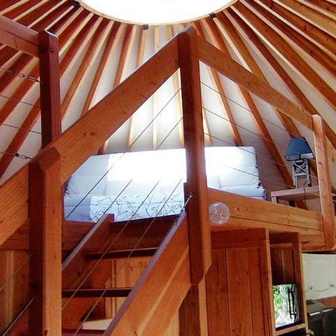 Accommodation 2 persons - Modern 2-person yurt included, 4-person yurt available at extra cost from the campsite