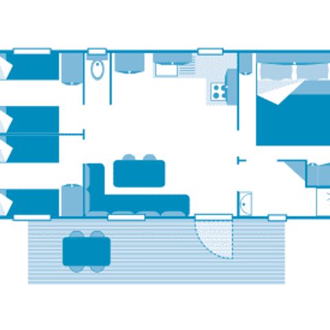 MOBILHOME 6 personas - Cabaña 6p 3ch ***