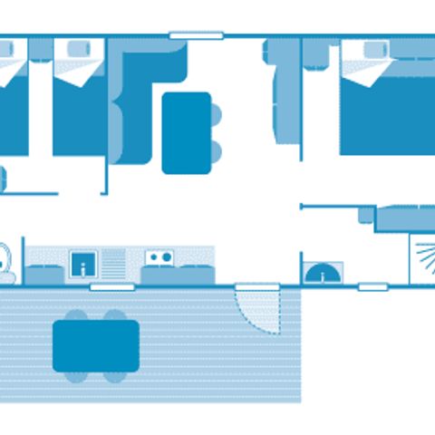 MOBILHOME 5 personas - Cabaña 4/5p 2ch ***
