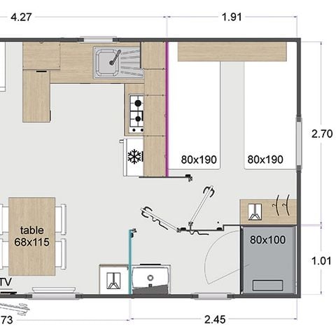 Mobilhome 2 personnes - FLORES MH2 32 m² Prix