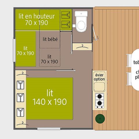 Glamping tent 4 persons - Tithome - 2 bedrooms - 21m² – Price for 2 people