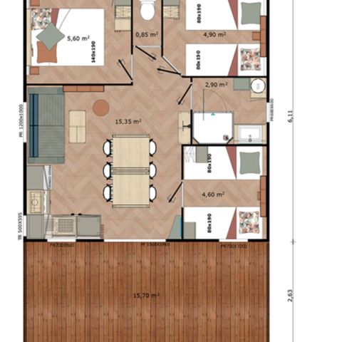 Chalet 6 Personen - Chalet sésame - 35 m2 - 3 Zimmer