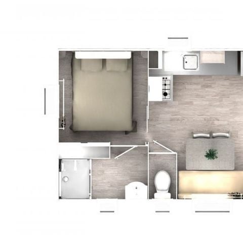 Mobile home 2 persons - Couple (1 Bedroom)