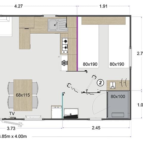 Mobile home 4 persons - Conforta (2 bedrooms)