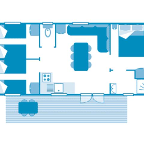 Mobile home 7 persons - Cottage 6/7p 3ch air-conditioned ***