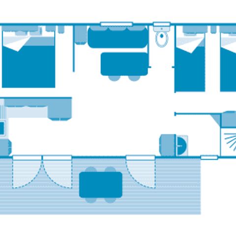 MOBILHOME 5 personas - Cabaña 4/5p 2ch aire acondicionado ***