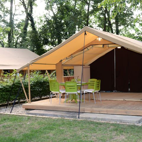 TENDA IN TELA E LEGNO 6 persone - Tenda Safari del sabato (senza servizi igienici)