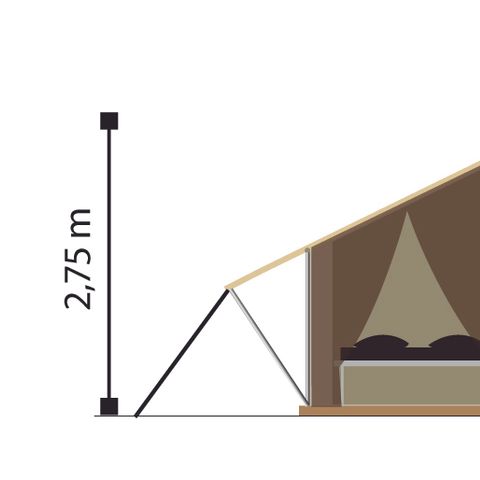 TENDA IN TELA E LEGNO 6 persone - Tenda Safari domenicale (senza servizi igienici)