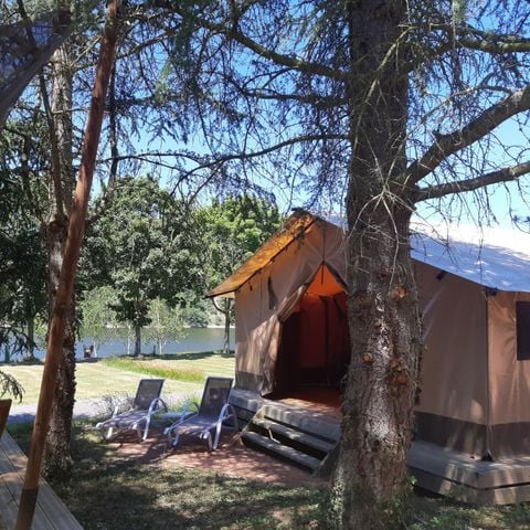Canvas and wooden tent 5 persons - Tente Safari Family eco 5 pers