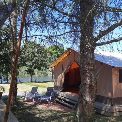 Tente en toile et en bois 5 personnes - Tente Safari Family eco 5 pers