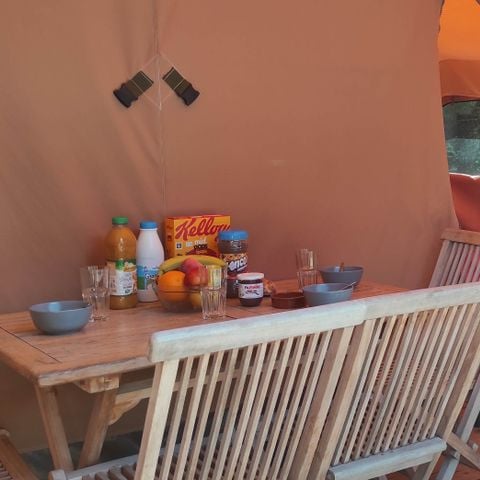 TIENDA DE LONA Y MADERA 5 personas - Tienda familiar Safari (sin instalaciones sanitarias)