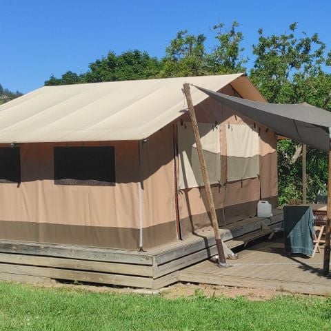 Tente en toile et en bois 5 personnes - Tente Safari Family eco 5 pers