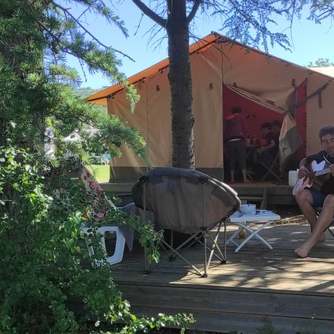 Tente en toile et en bois 5 personnes - Tente Safari Family eco 5 pers