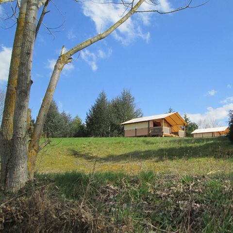 Tente en toile et en bois 5 personnes - Tente Safari Lodge vue lac 5 pers