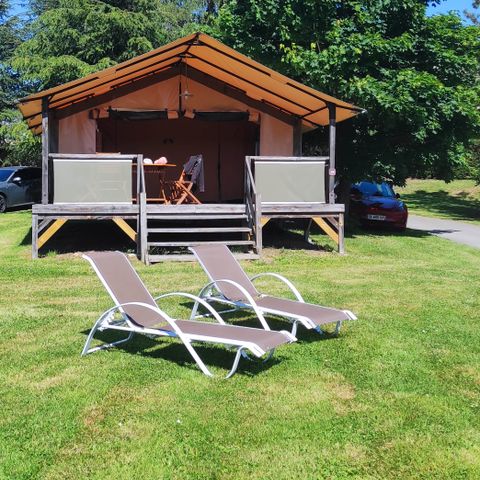 Tente en toile et en bois 5 personnes - Tente Safari Lodge vue lac 5 pers