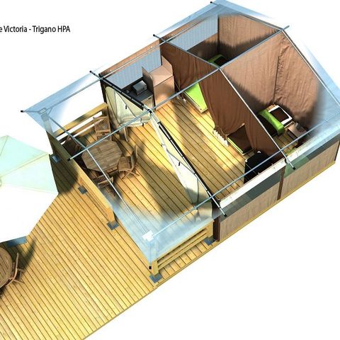 SafariZelt 5 Personen - Zelt Safari Lodge Nature (ohne Sanitäranlagen)