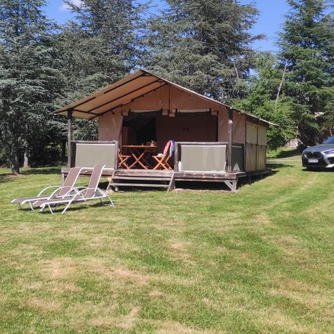 Tente en toile et en bois 5 personnes - Tente Safari Lodge vue lac 5 pers