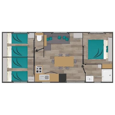 Mobile home 8 persons - 4/8 pers air-conditioned