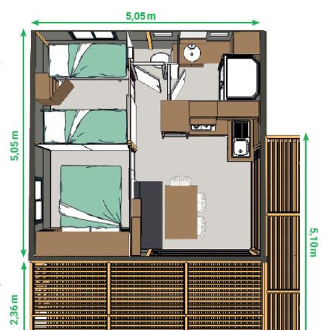 Chalet 5 persons - Chalet Mont Grêle - L-shaped terrace - 2 bedrooms