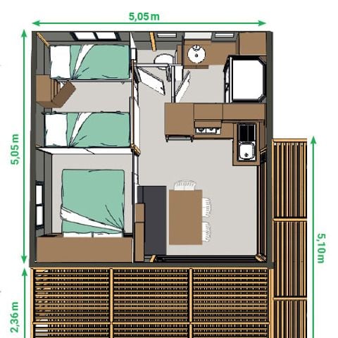 Chalet 5 persons - Mont Grêle - L-shaped terrace - 2 bedrooms