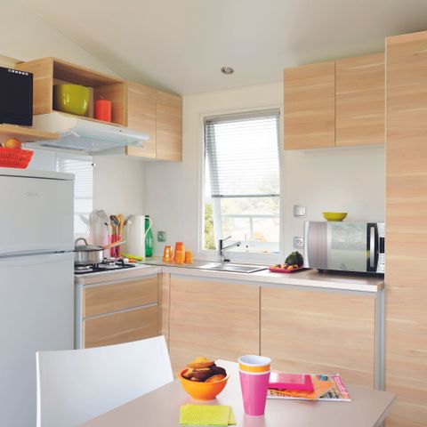 Mobilheim 5 Personen - Komfort 26m² - 2 Zimmer - überdachte Terrasse -.