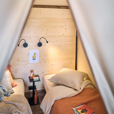 Tente en toile et en bois 4 personnes - Lodge Vacanziera (Gamme Supérieure) - Dimanche/Dimanche