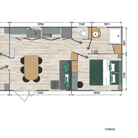 Mobilhome 6 personnes - Cunifera - Gamme Supérieure - Samedi/Samedi