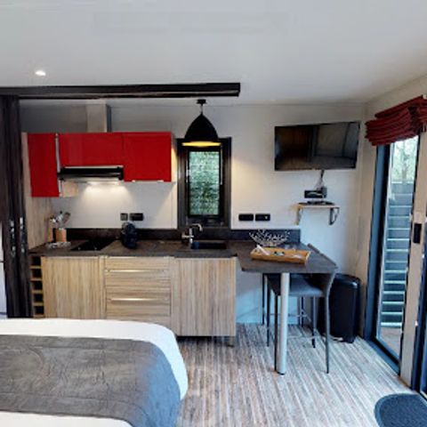 Stacaravan 2 personen - Cottage Pagode Premium 2 Kamers 2 Personen Meerzicht Jacuzzi + Airco + TV