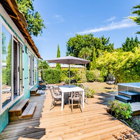 Stacaravan 6 personen - Cabane pêcheur Premium 4 Kamers 6 Personen Jacuzzi + Airconditioning + TV