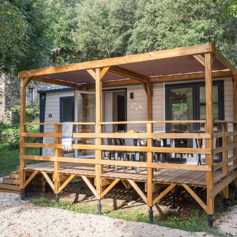 Stacaravan 6 personen - Comfort cottage 2 slaapkamers airconditioning, tv, lv