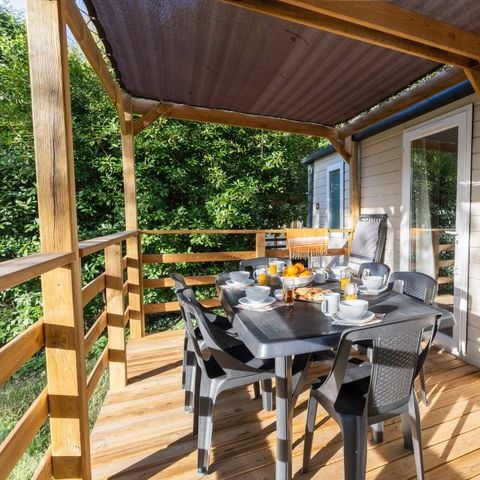 Stacaravan 8 personen - Mobile-home | Premium | 3 slaapkamers | 6/8 Pers | Verhoogd terras | Airconditioning | TV