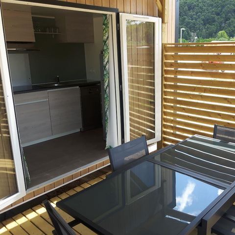 Mobile home 4 persons - Homeflower Premium 29 m² 2 bedrooms + terrace 17m² + TV + LV + Clim + plancha 4 pers