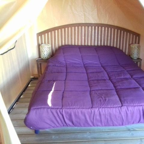 Tente en toile et en bois 5 personnes - Ecolodge Freeflower confort 2 chambres 30m² - sans sanitaires 5 pers