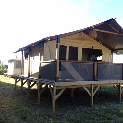 Safarizelt 4 Personen - Ecolodge Freeflower Komfort 2 Zimmer 30m² - ohne Sanitäranlagen 5 Pers.