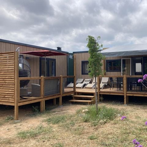 Mobile home 10 persons - Mobil-home Tribu Premium 5 bedrooms + terrace 44m² + TV + LV + air conditioning + plancha + 2 bathrooms 10 pers