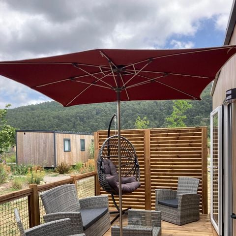 Stacaravan 10 personen - Stacaravan Tribu Premium 5 kamers + terras 44m² + TV + LV + airco + plancha + 2 badkamers 10 pers