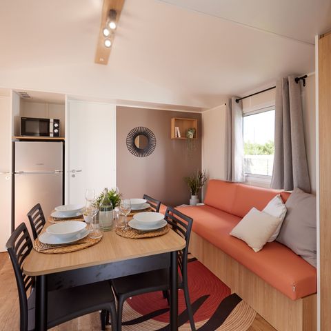 MOBILHOME 6 personas - Homeflower Premium 35 m² 3 habitaciones + terraza 21m² + TV + LV + Clim + Plancha 6 pers