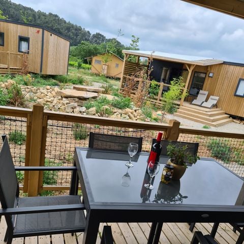 MOBILHOME 2 personas - Mobil-home Premium 22 m² 1 habitación + terraza 17m² + TV + BT + Aire acondicionado + Plancha 2 pers