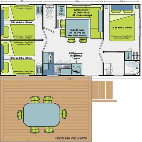 MOBILHOME 6 personnes - FRANTHEOR - RIVIERA 3