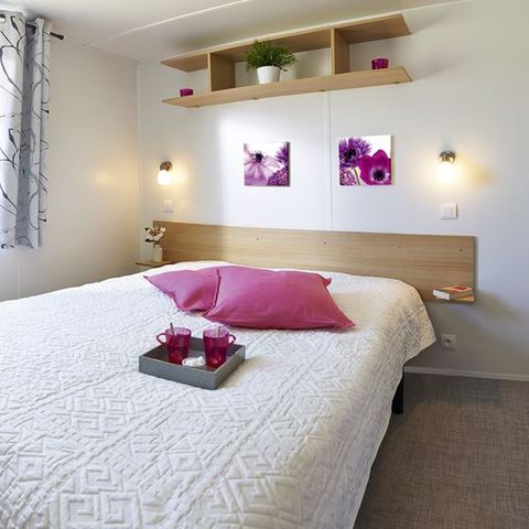 Stacaravan 4 personen - 2 slaapkamers met uitzicht op de vijver
