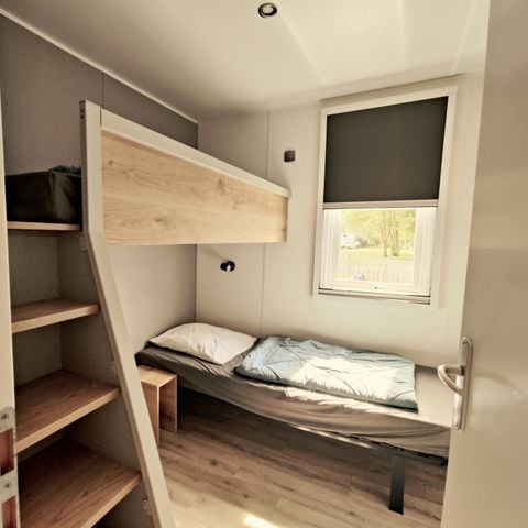 Stacaravan 4 personen - 28 m² - 2 slaapkamers - Uitzicht op de vijver - Stapelbed - Muguet/Tulipe/Lavande