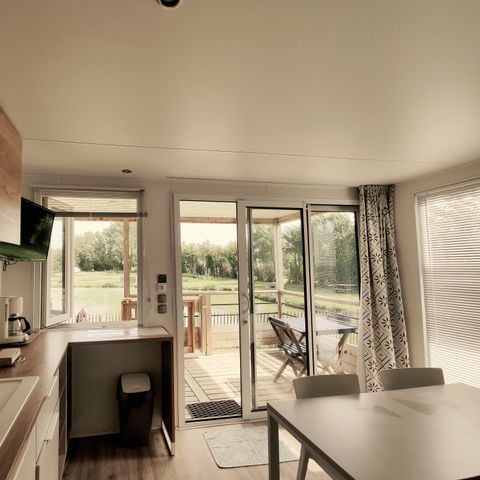 Mobilhome 4 personnes - 28m² - 2 chambres - Vue étang - Lit superposés - Muguet/ Tulipe /Lavande