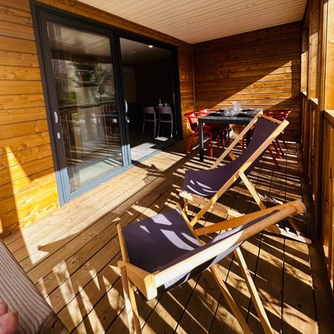 CHALET 4 personnes - Premium 32m² - 2 chambres  (CLIM + TV + Plancha)